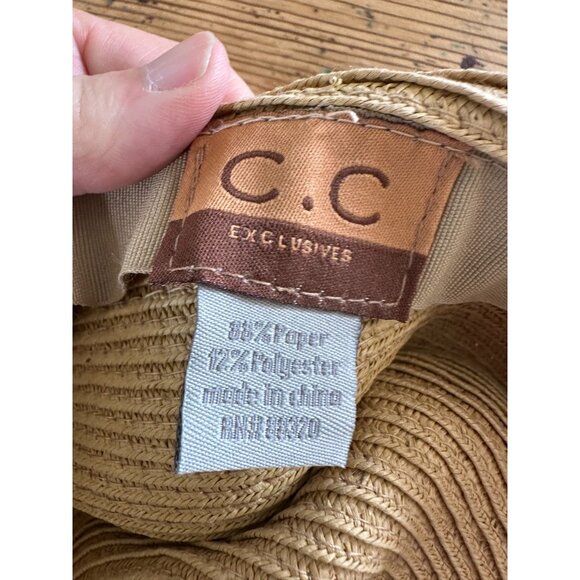 C.C. Exclusives Womens Paper hat one size sun‎ hat summer - Picture 6 of 6